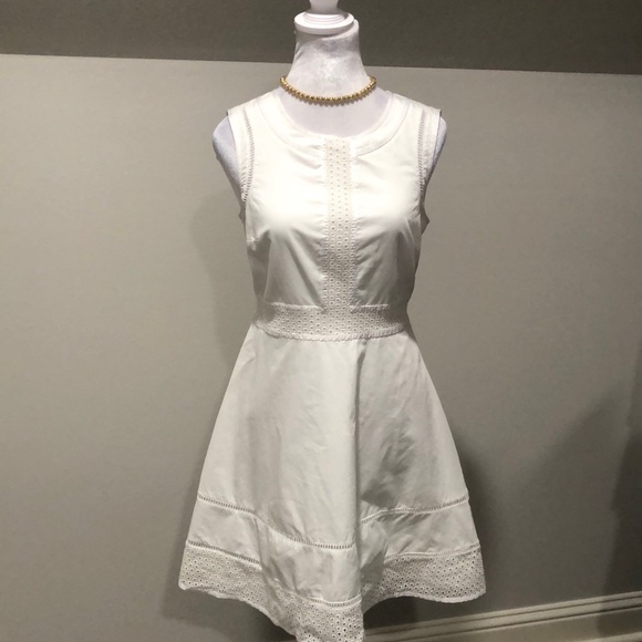 Cynthia Rowley white fit & flare cotton embroidered dress size 4 - Picture 1 of 9
